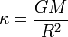 k=GM/R^2